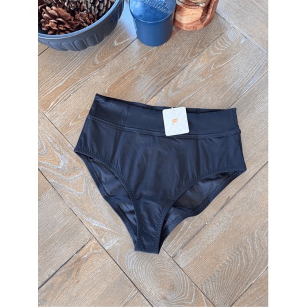 Fabletics Boardwalk High-Waisted Swim Bottom Womens Black Medium‎ (T1)